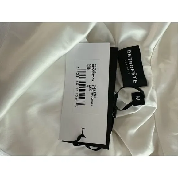 NWT Retrofete Cowl Neck Open Back Pearl Strap Electra Maxi Dress White Medium $5 - Picture 13 of 13